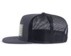 USA FLAG PVC 7-Panel Flat Snapback, Richardson 168 Charcoal