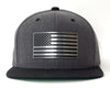 USA FLAG CHROME 6-Panel Flat Snapback Grey Black