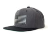USA FLAG CHROME 6-Panel Flat Snapback Grey Black