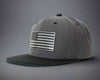 USA FLAG CHROME 6-Panel Flat Snapback Grey Black