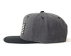 USA FLAG CHROME 6-Panel Flat Snapback Grey Black