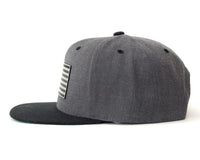 USA FLAG CHROME 6-Panel Flat Snapback Grey Black