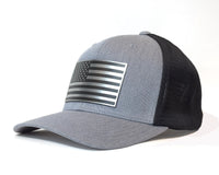 USA CHROME FLAG 6-Panel Curved Flexfit 110M Grey Black