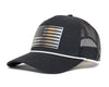USA CHROME FLAG 5-Panel Curved Rope Hat, Richardson 112 Black