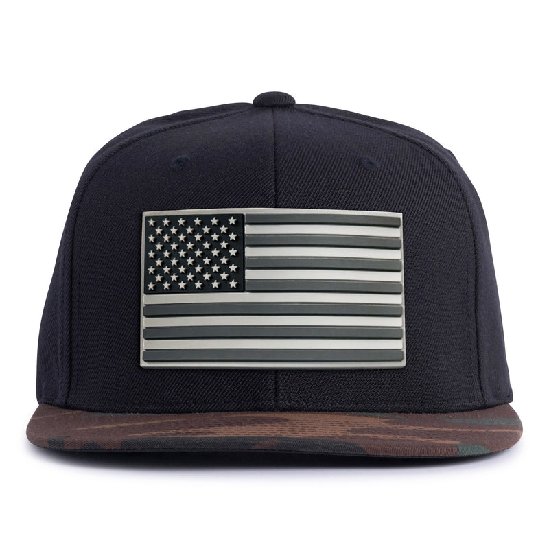 USA FLAG 6-Panel Flat Black/Camo - Tailgate Hats