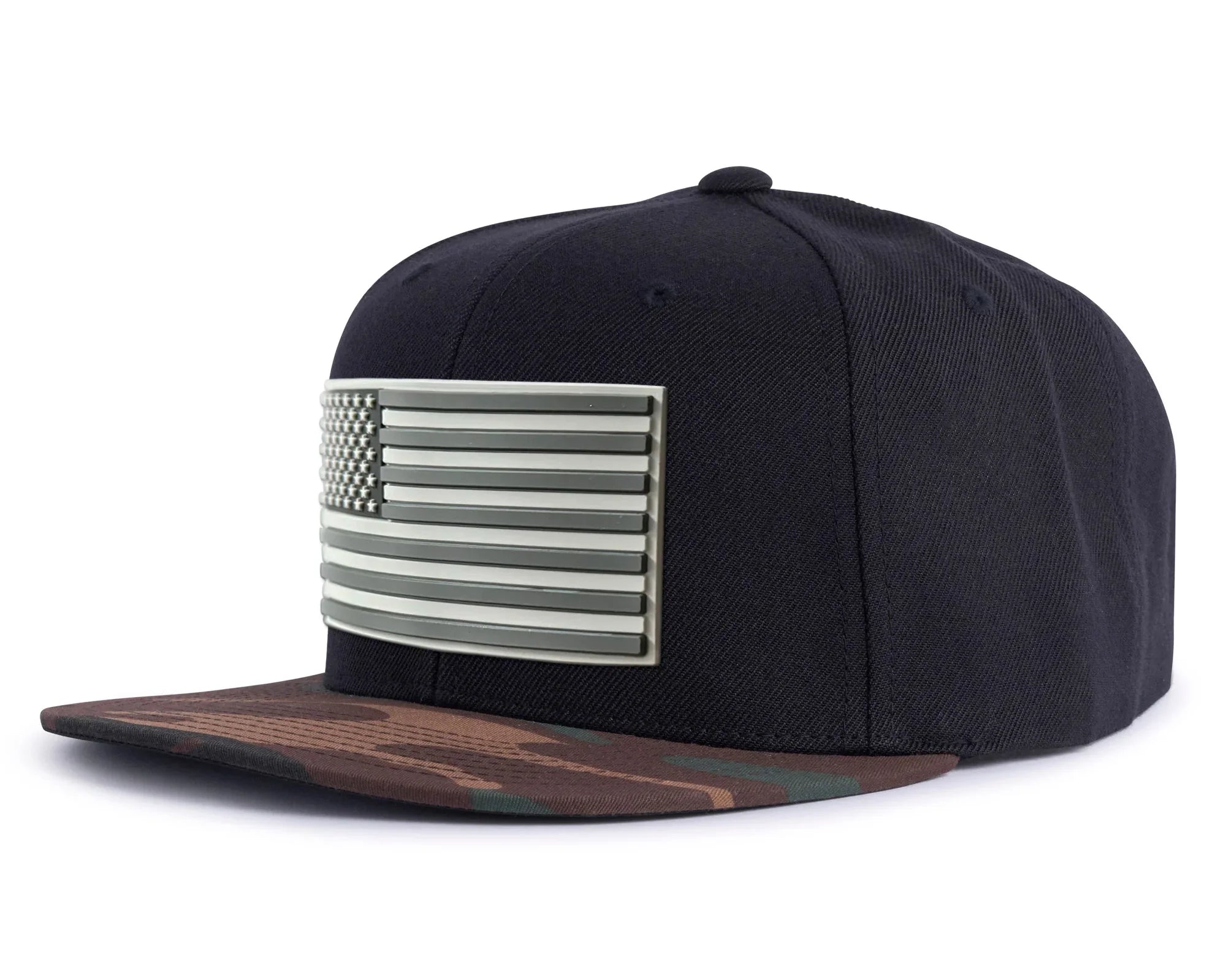 USA FLAG PVC 6-Panel Flat Black Camo