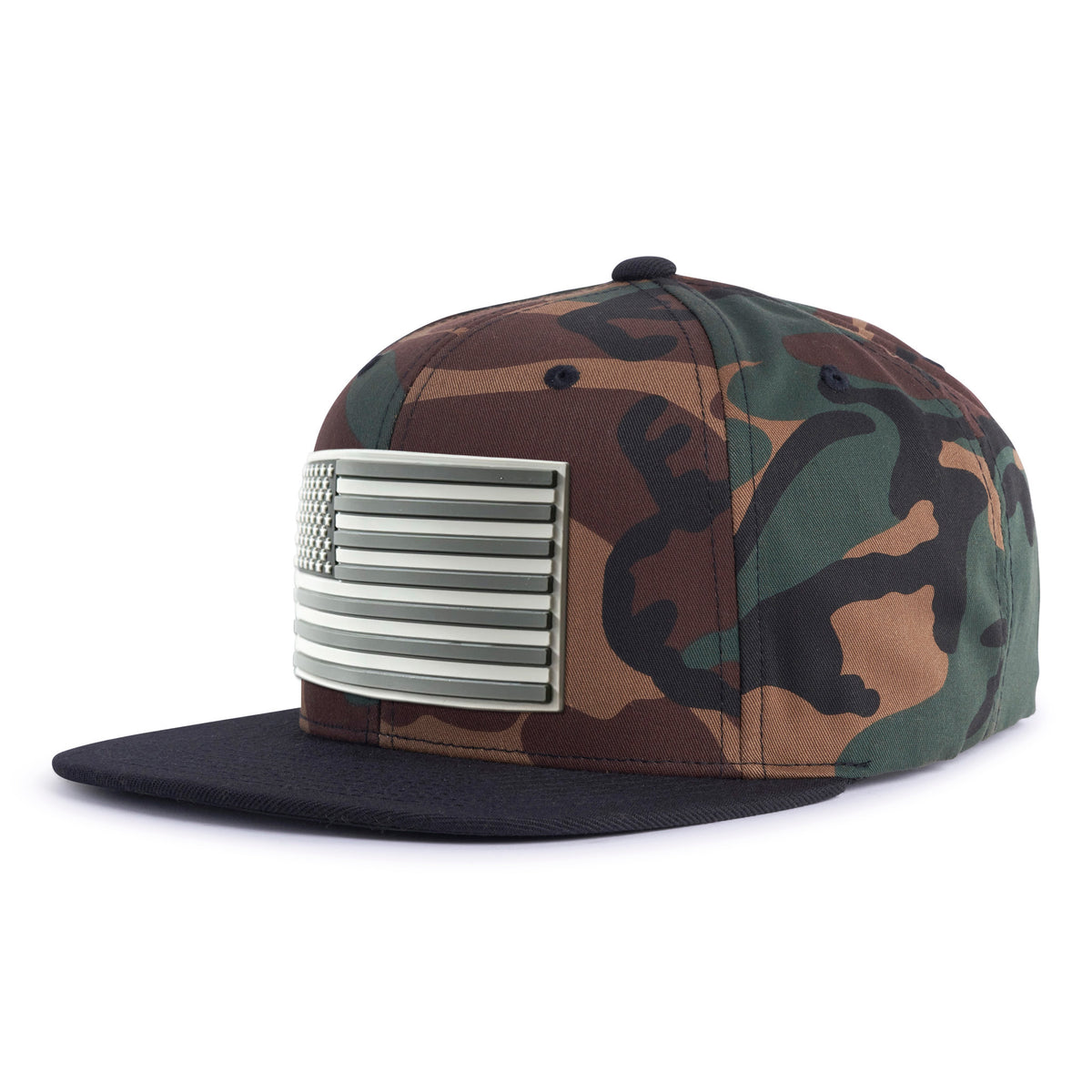 USA FLAG 6-Panel Flat Camo/Black - Tailgate Hats