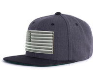 USA FLAG PVC 6-Panel Flat Grey Black