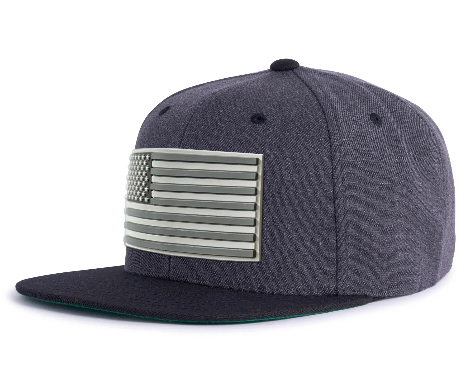 USA FLAG PVC 6-Panel Flat Grey Black