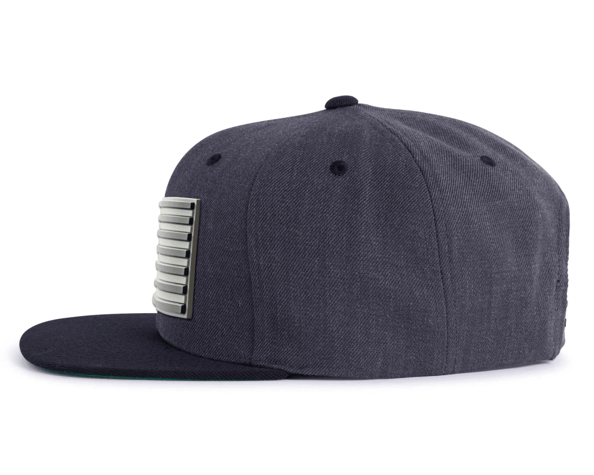 USA FLAG PVC 6 - Panel Flat Grey Black - Tailgate Hats