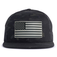 USA FLAG 6-Panel Flat Black Camo - Tailgate Hats