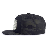 USA FLAG 6-Panel Flat Black Camo - Tailgate Hats