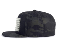 USA FLAG PVC 6-Panel Flat Camo Black
