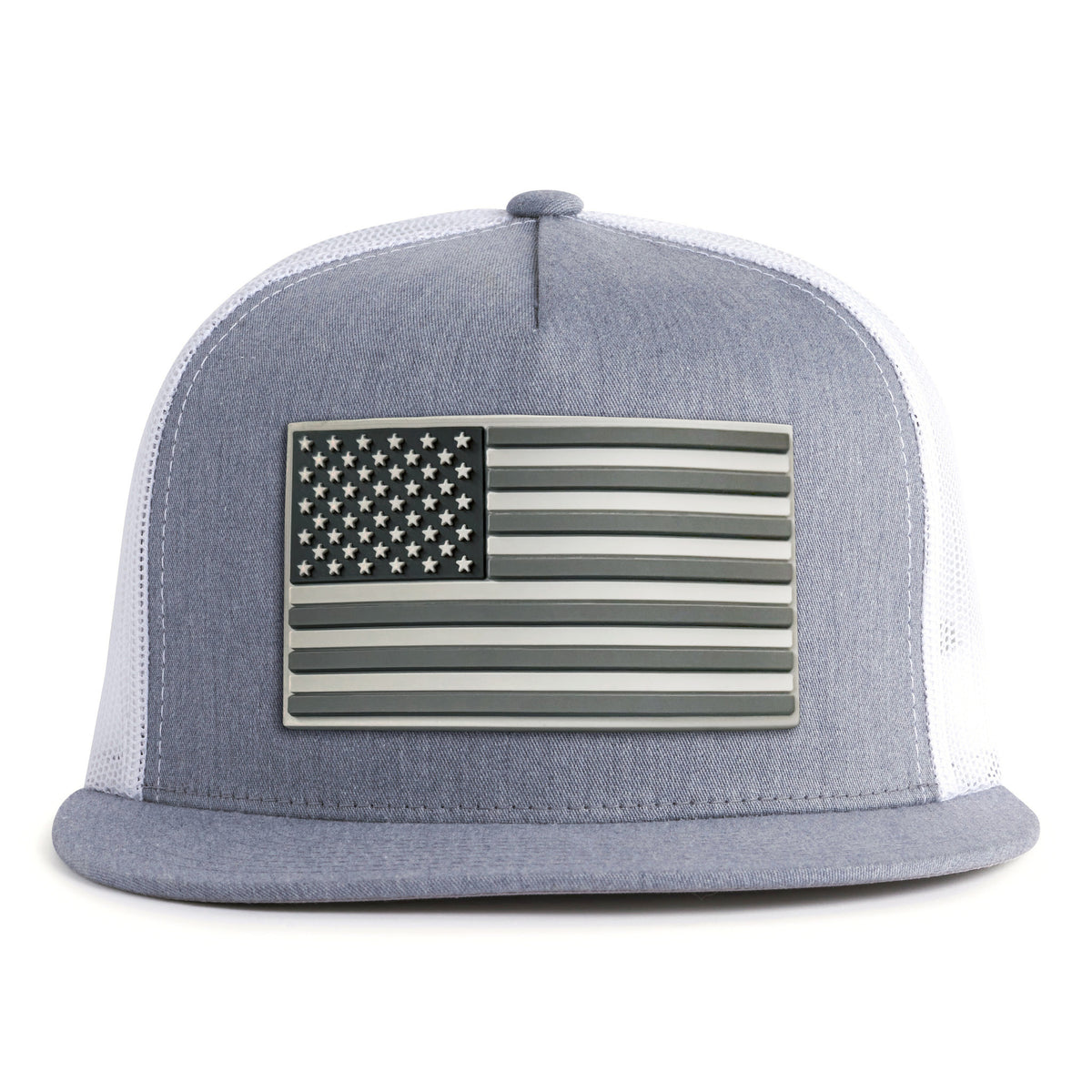 USA FLAG 5-Panel Flat Grey/White - Tailgate Hats