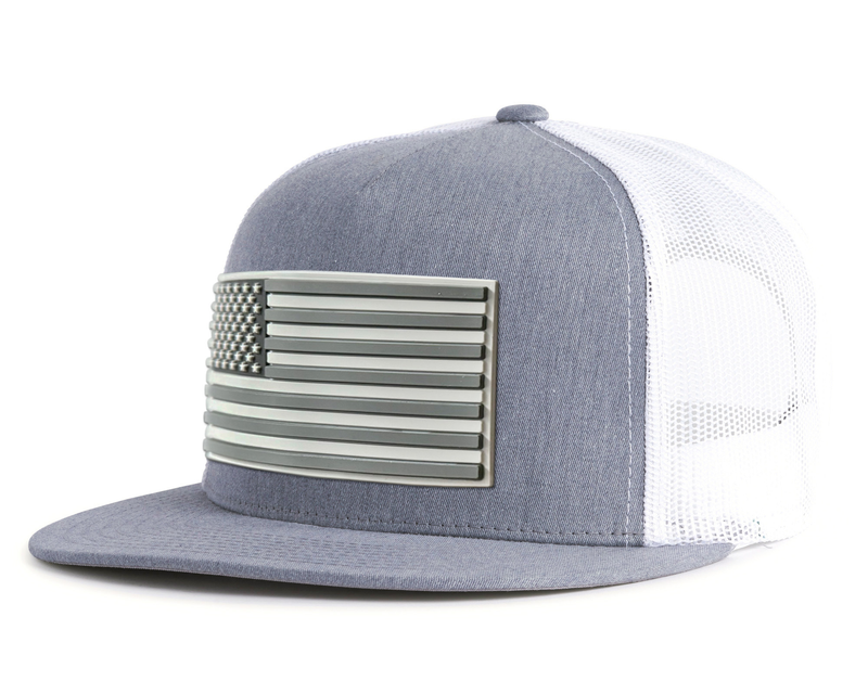 USA FLAG PVC 5-Panel Flat Grey White