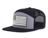 USA BIG FLAG 7-Panel Flat Snapback, Richardson 168 Black