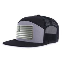 USA FLAG 7-Panel Flat Grey/Black - Tailgate Hats