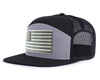 USA FLAG PVC 7-Panel Flat Snapback, Richardson 168 Black
