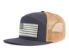 USA BIG FLAG 7-Panel Flat Snapback, Richardson 168 Grey