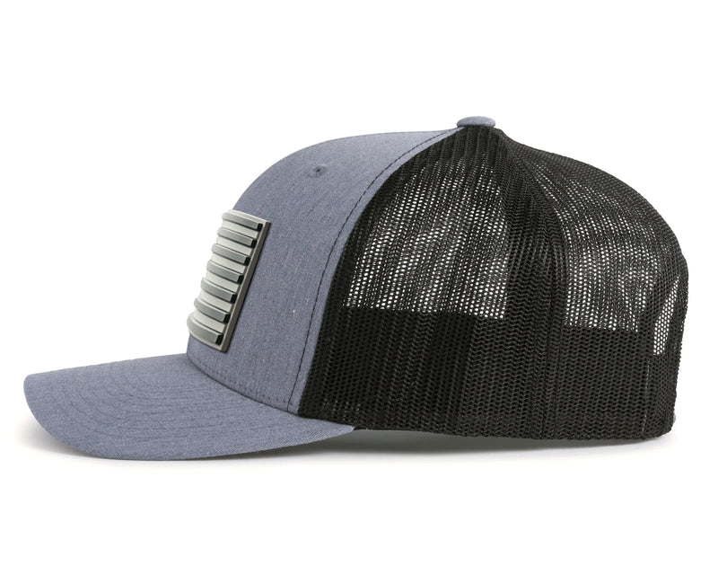 USA FLAG PVC 6-Panel Curved Grey Black