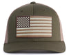 USA BIG FLAG 6-Panel Curved Snapback Green
