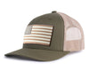 USA BIG FLAG 6-Panel Curved Snapback Green
