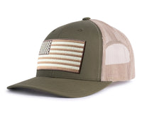USA BIG FLAG 6-Panel Curved Snapback Green