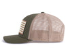 USA BIG FLAG 6-Panel Curved Snapback Green