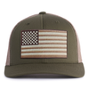 USA FLAG Embroidered 6-Panel Curved Snapback