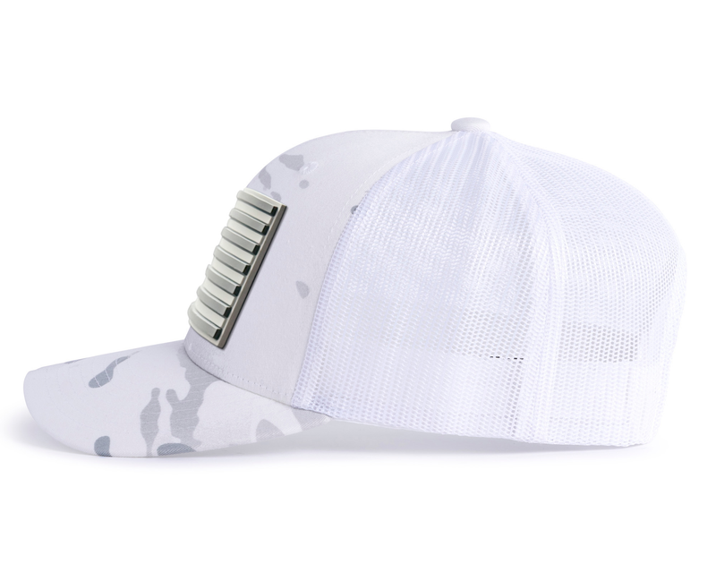USA FLAG PVC 6-Panel Curved Camo White