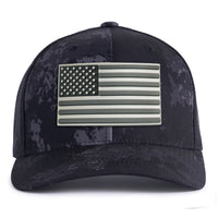 USA FLAG 6-Panel Curved Poseidon Camo - Tailgate Hats