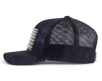 USA FLAG PVC 6-Panel Curved Veil Camo Hat