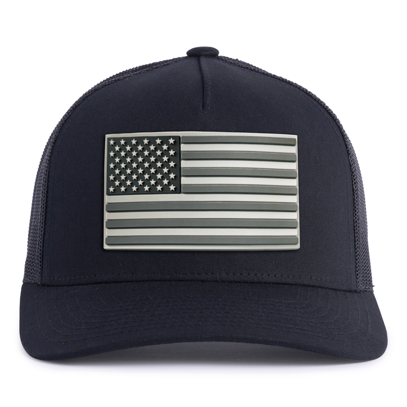 USA FLAG PVC 5-Panel Curved Black