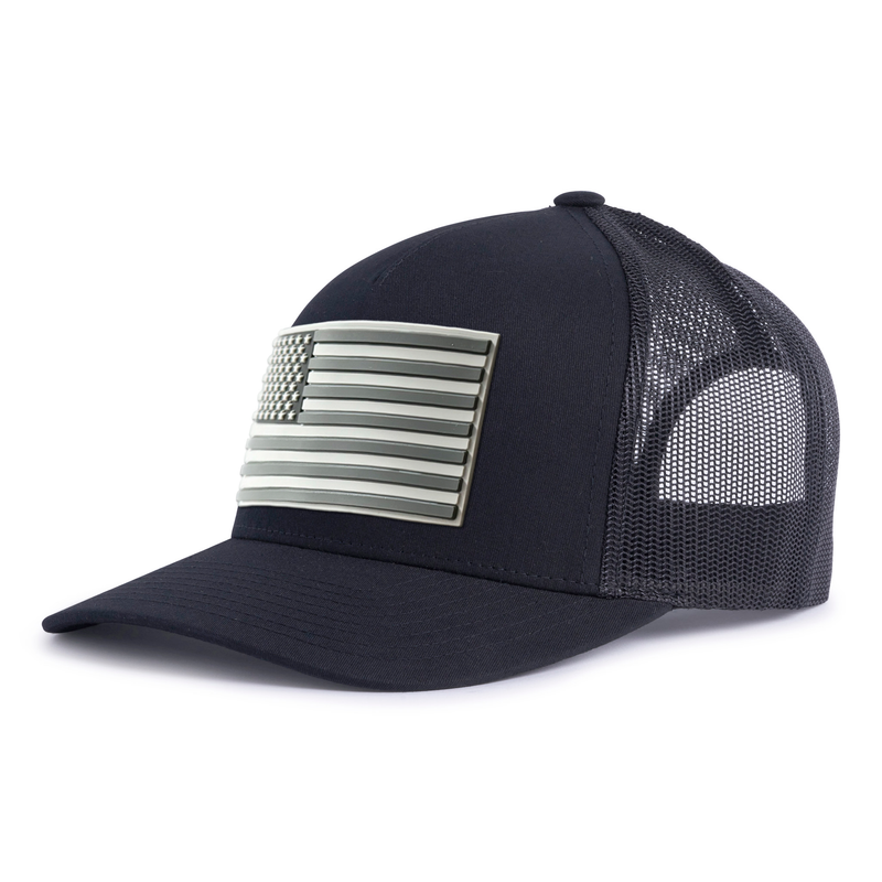 USA FLAG PVC 5-Panel Curved Black