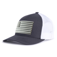 USA FLAG 5-Panel Curved Charcoal/White - Tailgate Hats