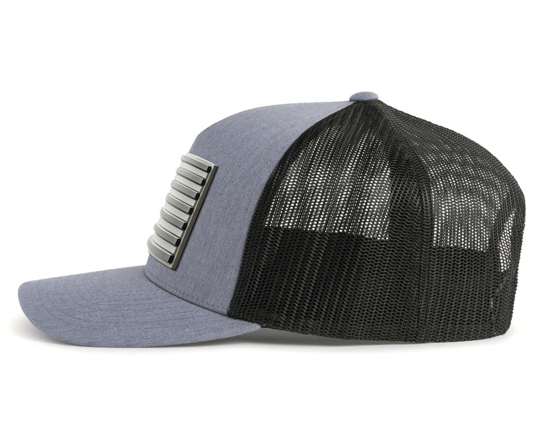 USA FLAG PVC 5-Panel Curved Grey Black