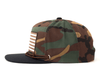 USA FLAG 6-Panel Flat Camo Stampede Hat Green