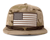 USA FLAG 5-Panel Flat Camo Stampede Hat Khaki