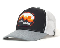 Trucker hat with Zion Utah logo on a white background