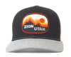 ZION UTAH 6-Panel Curved Snapback, Richardson 112 Black