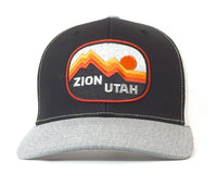 ZION UTAH 6-Panel Curved Snapback, Richardson 112 Black