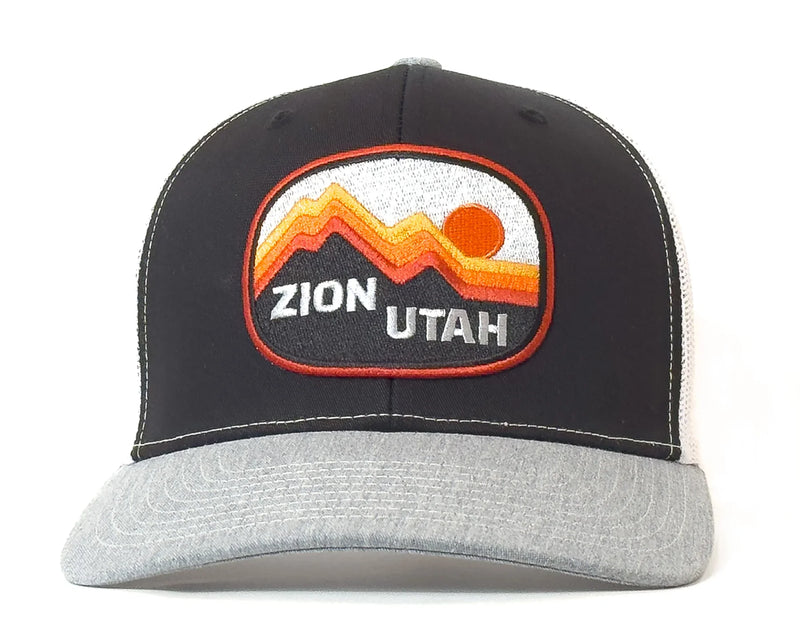 ZION UTAH 6-Panel Curved Snapback, Richardson 112 Black
