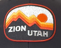ZION UTAH 6-Panel Curved Snapback, Richardson 112 Black