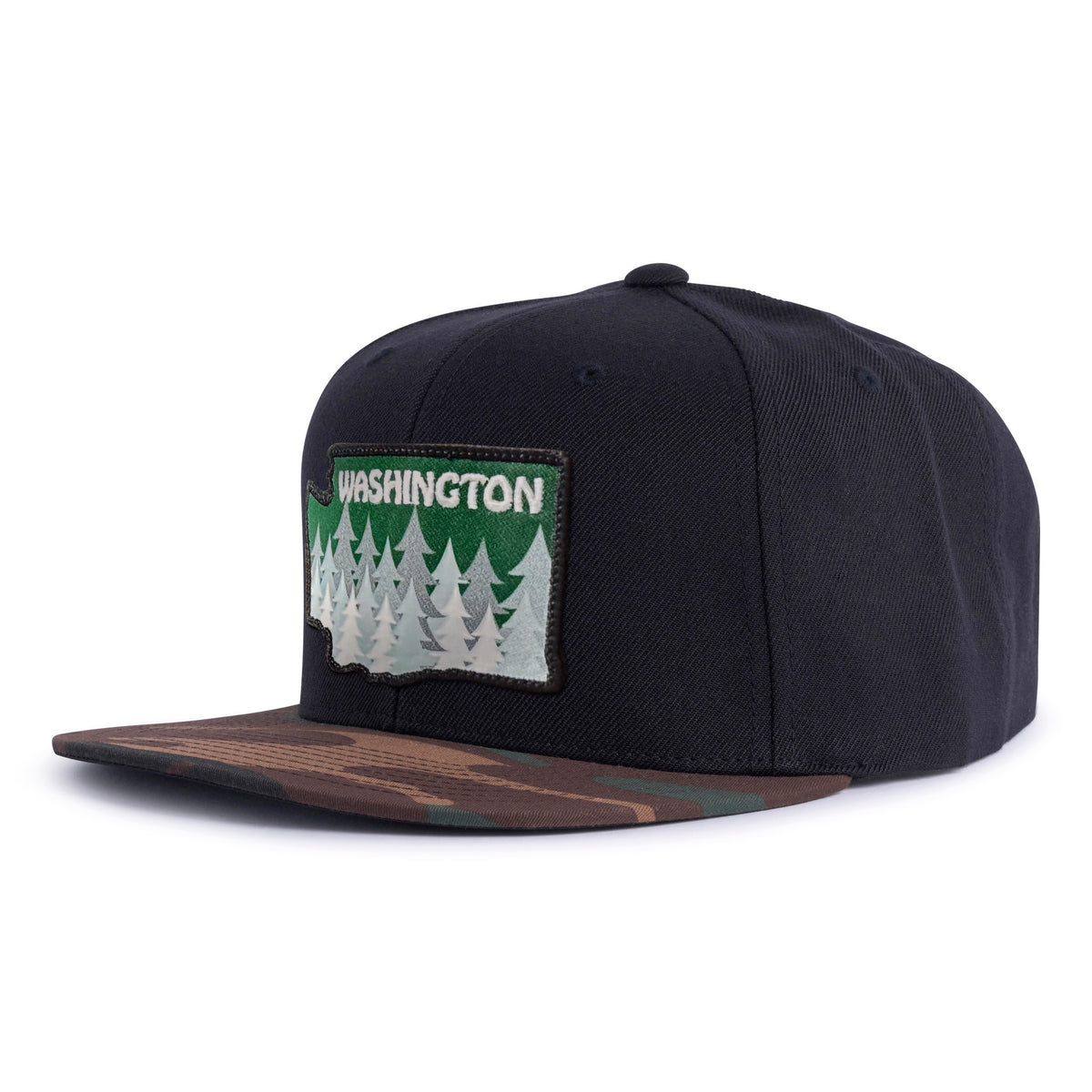 WASHINGTON TREE 6-Panel Flat Black/Camo - Tailgate Hats