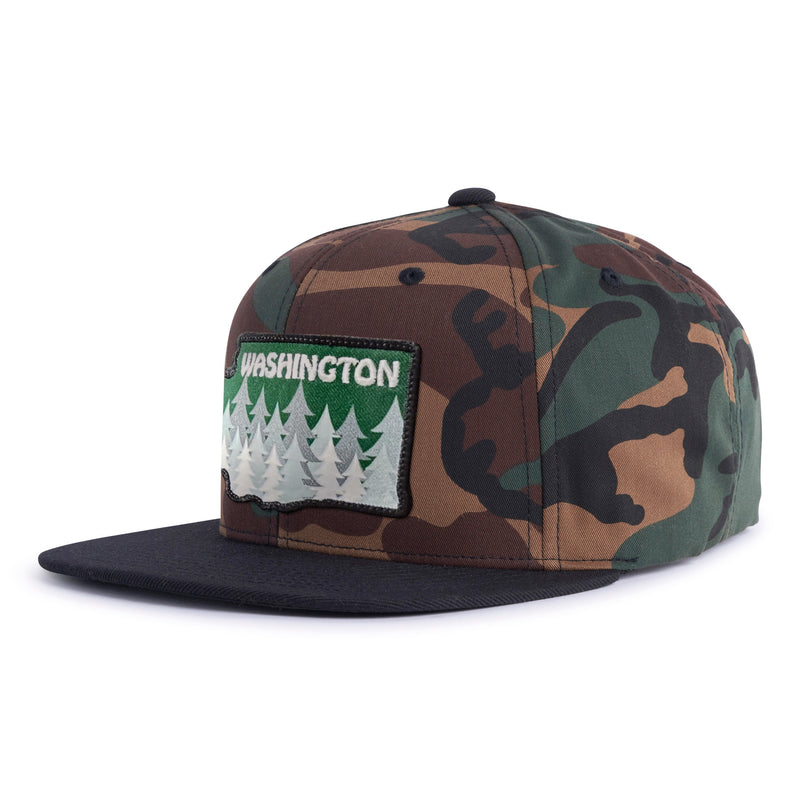 WASHINGTON TREE 6-Panel Flat Camo/Black - Tailgate Hats