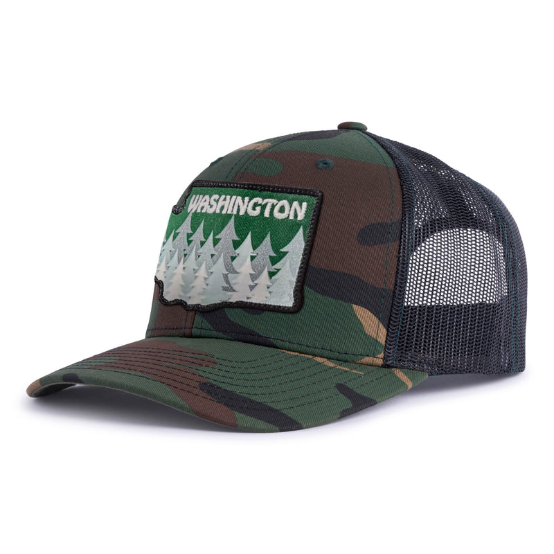 WASHINGTON TREE 6-Panel Curved Green Camo - Tailgate Hats