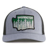 WASHINGTON TREE 6-Panel Curved Grey/Black - Tailgate Hats