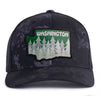 WASHINGTON TREE 6-Panel Curved Poseidon Camo - Tailgate Hats