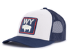WYOMING BADGE 6-Panel Curved Snapback, Richardson 112 White
