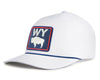 WYOMING BADGE 5-Panel Curved Rope Hat, Richardson 112 White